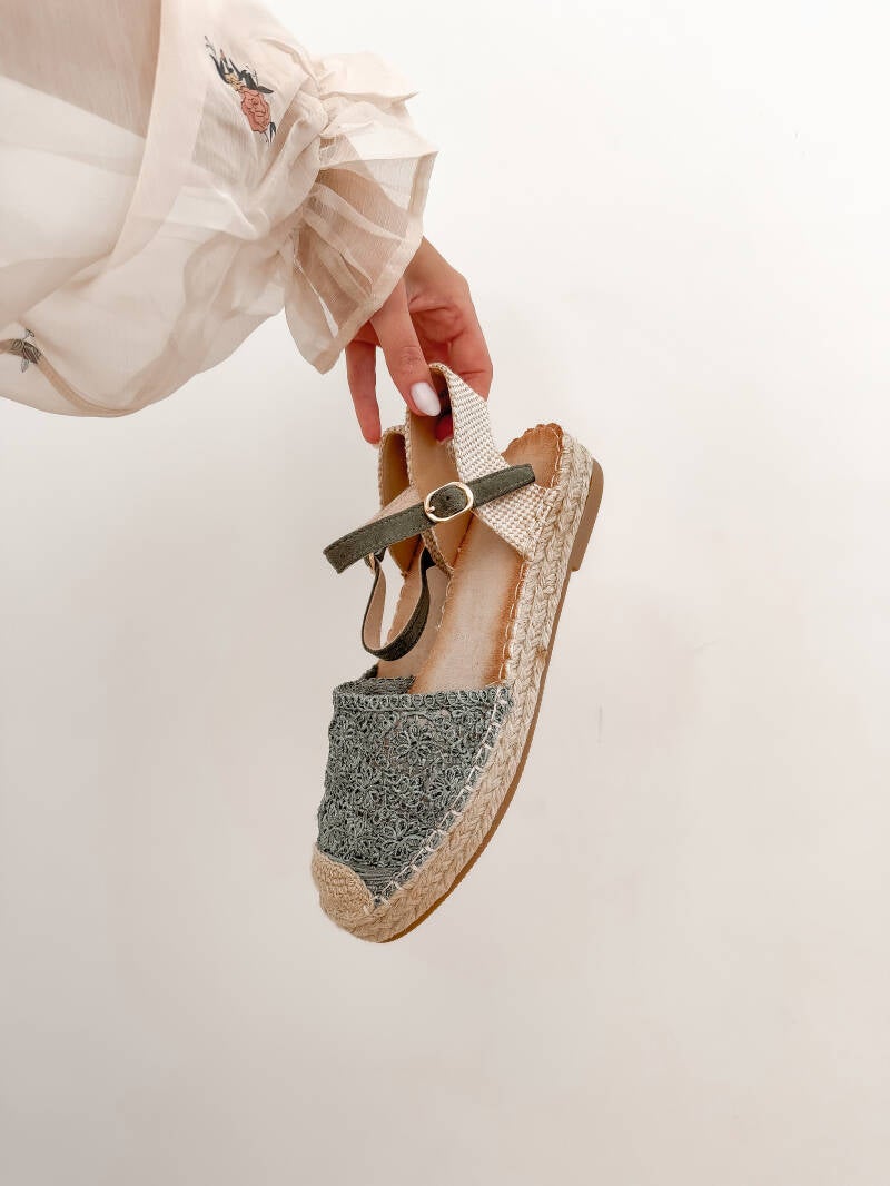 Olive Ibiza Crochet Sandals — 36